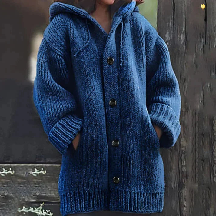 Streetwave Women's Hooded Knit Coat For Cold Weather Cozy Warmth Soft Premium Fabric