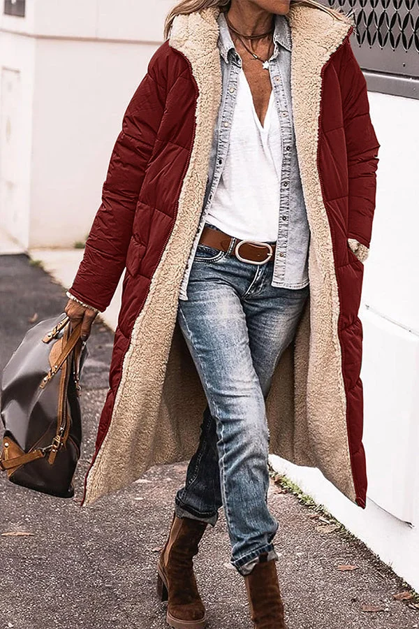 Street-Wave Puffer Coat With Cozy Shearling Lining Hooded Long Parka For Urban Women Seeking Warm Style