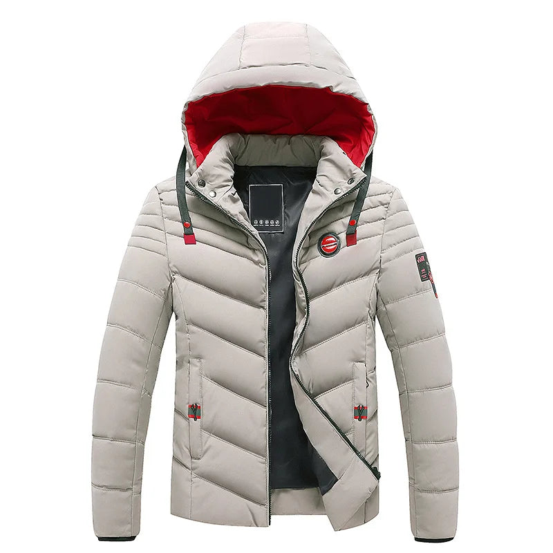 Street Wave Mens Down Jacket Warm Windproof Winter Coat Insulated Outerwear Fashion