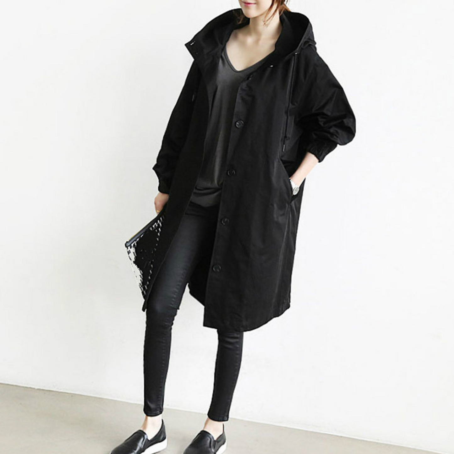 Street Wave Women Trench Coat Windproof Waterproof All Weather Protection For Everyday Wear