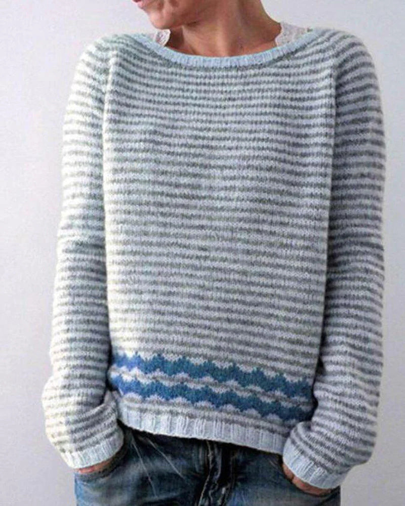 Street Wave Retro Inspired Womens Sweater Cozy Knit With Forest Tree Pattern Warmth