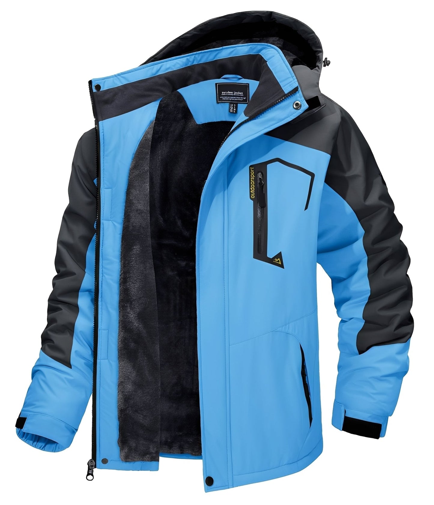Street-Wave Waterproof Winter Jacket For Men Insulated With Plush Fleece Lining Comfort