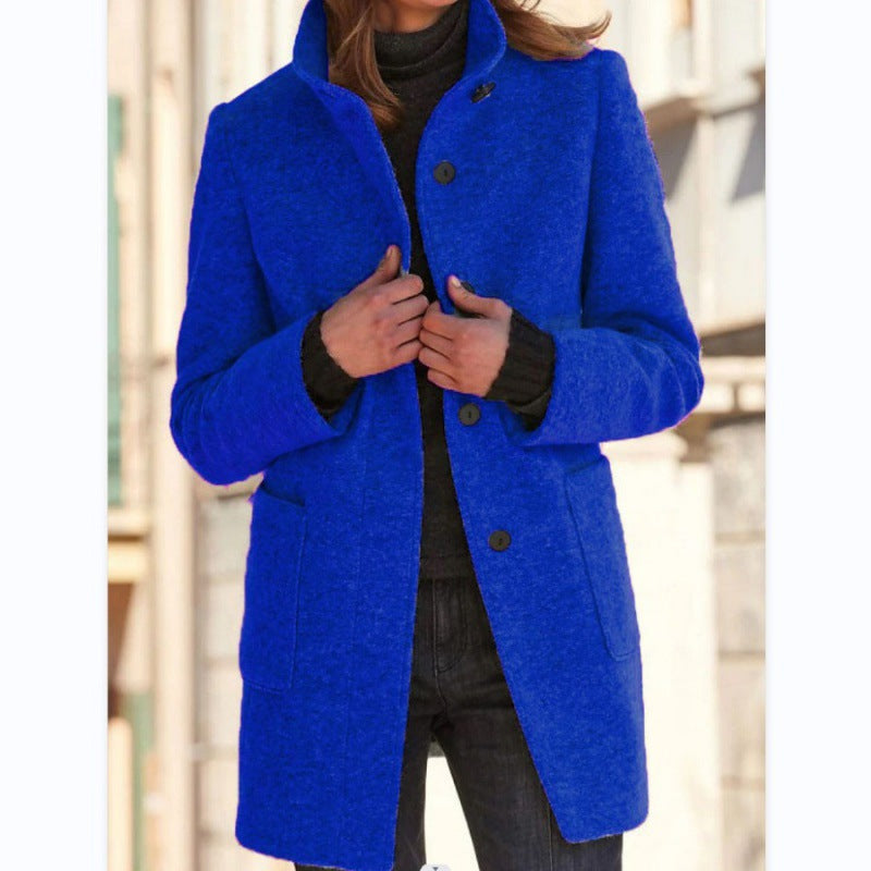 Street-wave Retro Windbreaker For Women With Long Sleeves Warm Timeless Style Coat