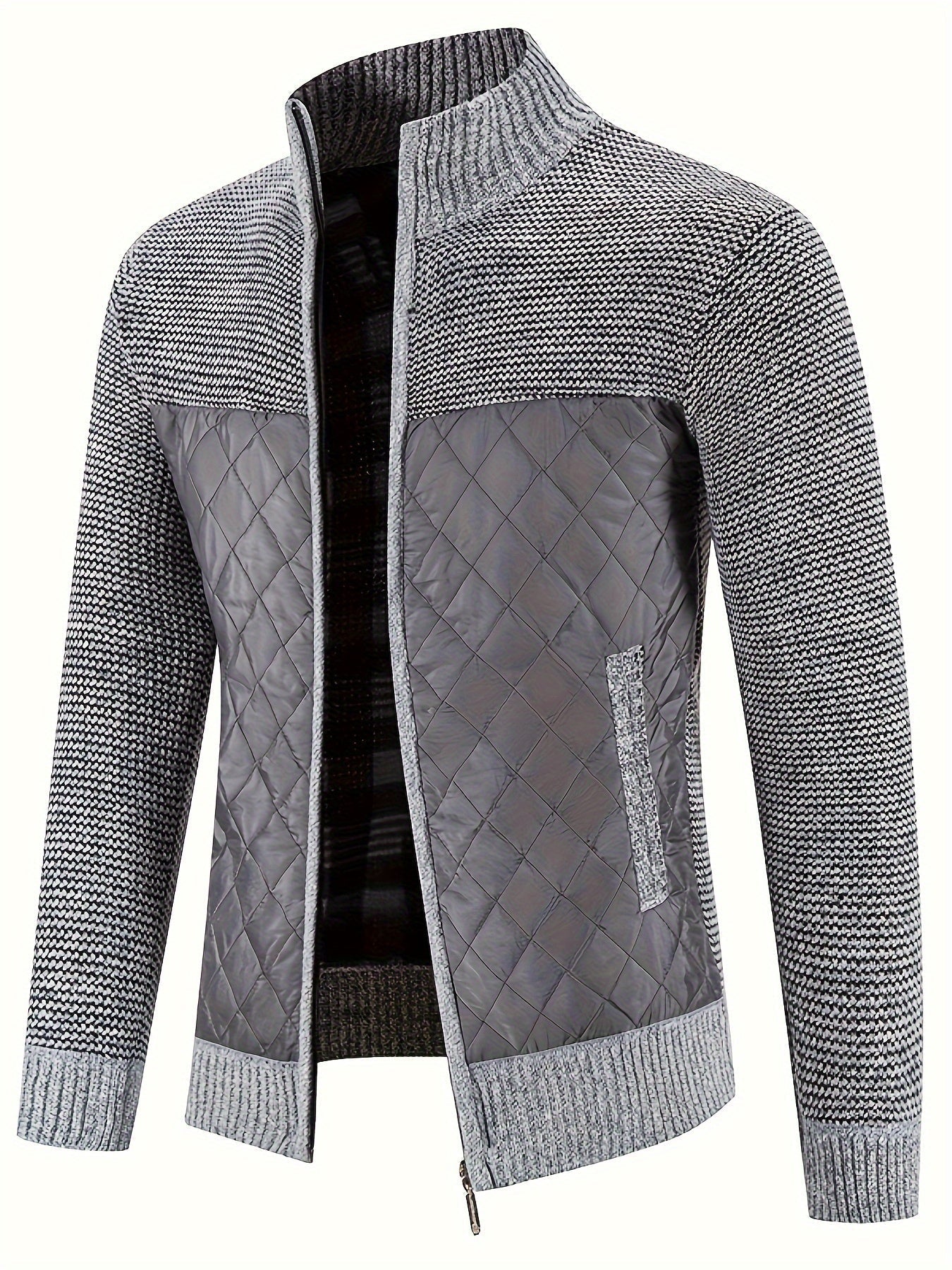 Street-wave Quilted Transition Jacket Burgundy For Men Fashion Forward Urban Style
