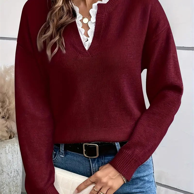 Women's Knit Sweater with Classic Design and Versatile Style