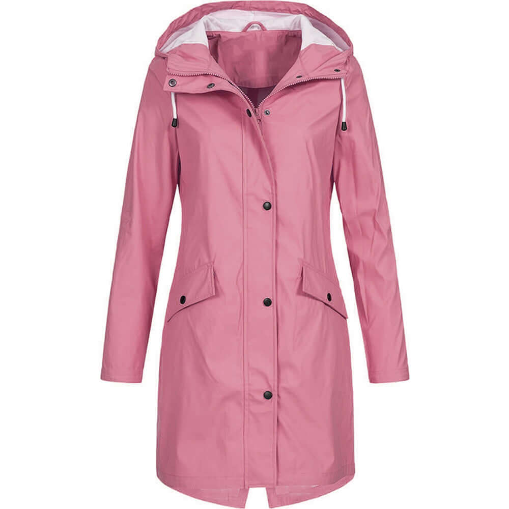 Street-wave Women's Waterproof Hooded Raincoat With Breathable Fabric For All Weather Protection And Style