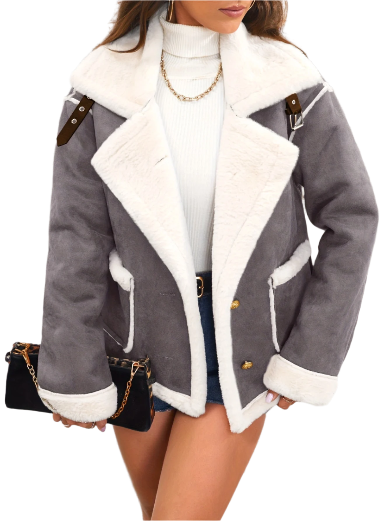 Street-wave Teddy Winter Coat For Women Cozy Plush Faux Fur Collar And Trim Stylish Warmth