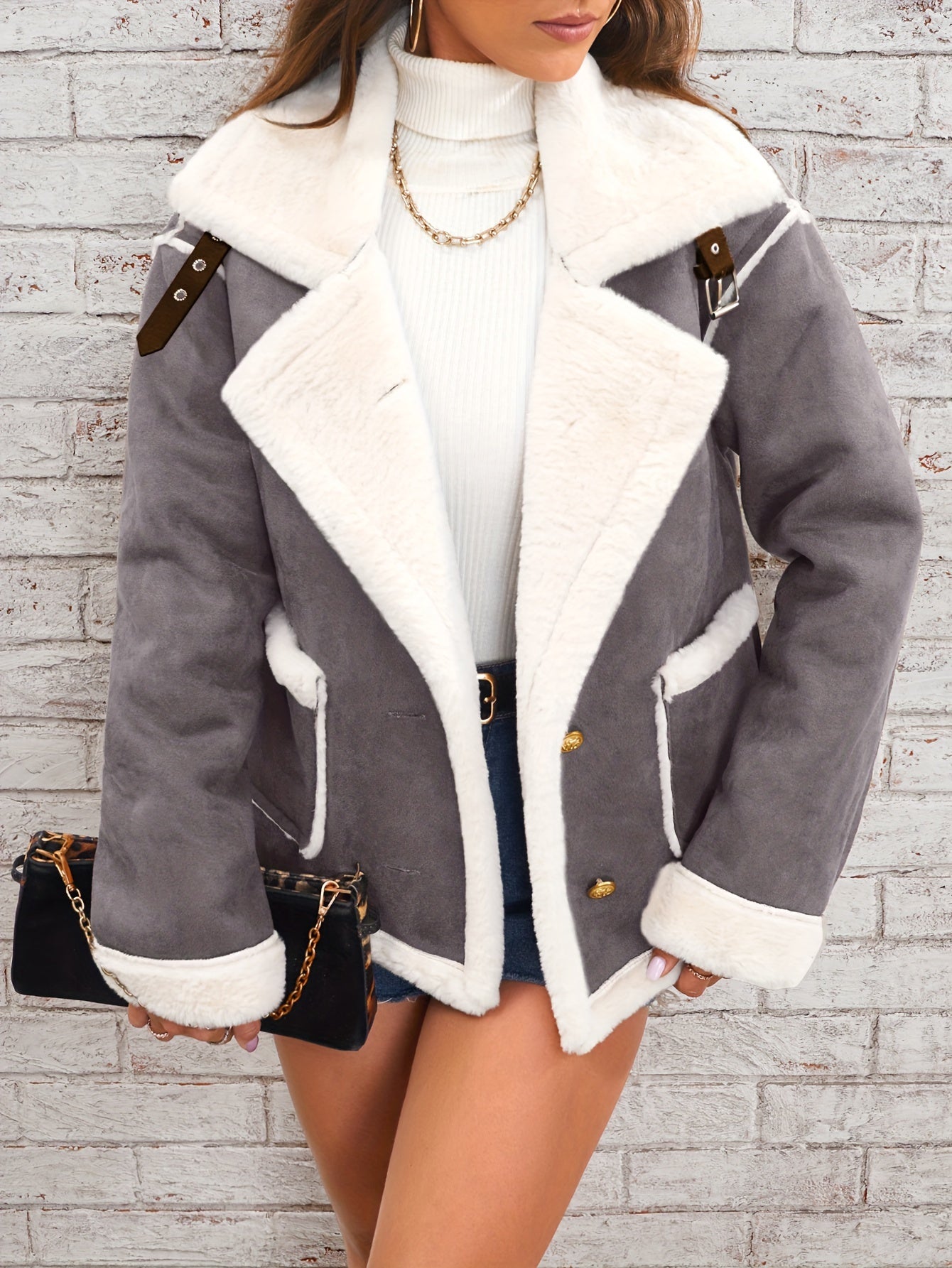 Street-Wave Women Winter Jacket With Cozy Sheep Fur Collar For Warmth And Trendy Style