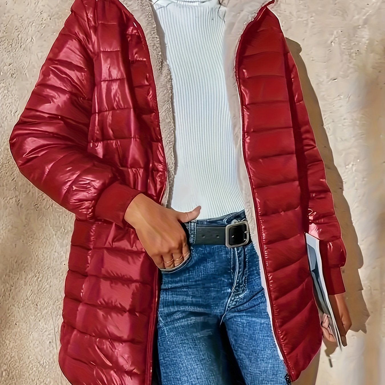 Street-Wave Fleece-Lined Zip Jacket for Urban Wearers Cozy Warmth Durable Puffer Style