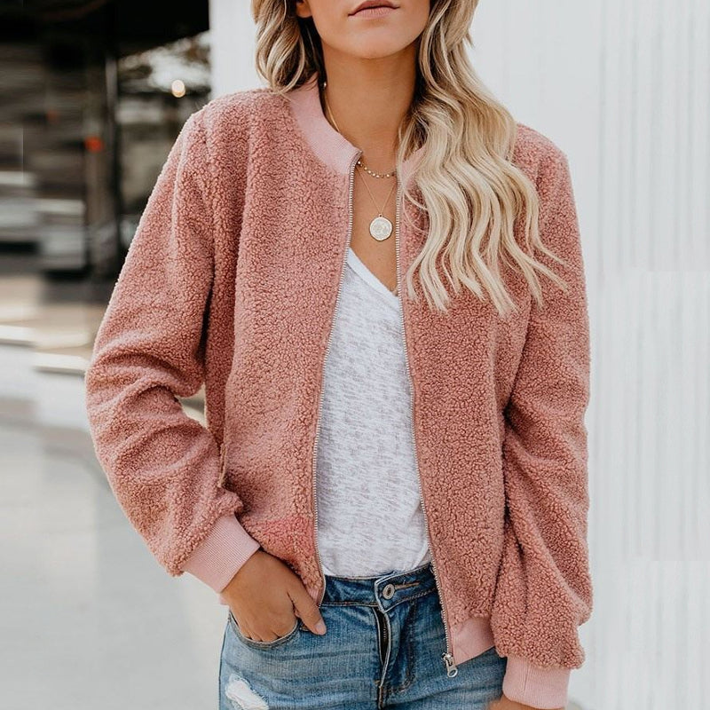 Streetwave Zip Fleece Jacket For Women Cozy Warmth Ultra Soft Teddy Style Outerwear