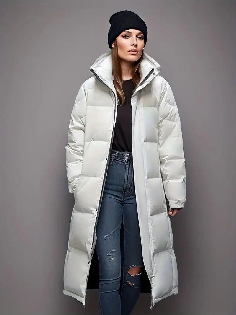 Street-wave Women’s Long Puffer Parka For Warmth And Style Insulated Hooded Winter Coat