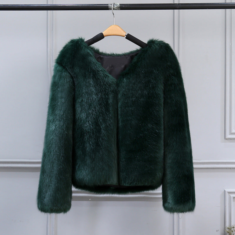 Streetwave Luxurious Faux Fur Jacket For Women With Elegant V Neck And Soft Plush Lining For Warmth