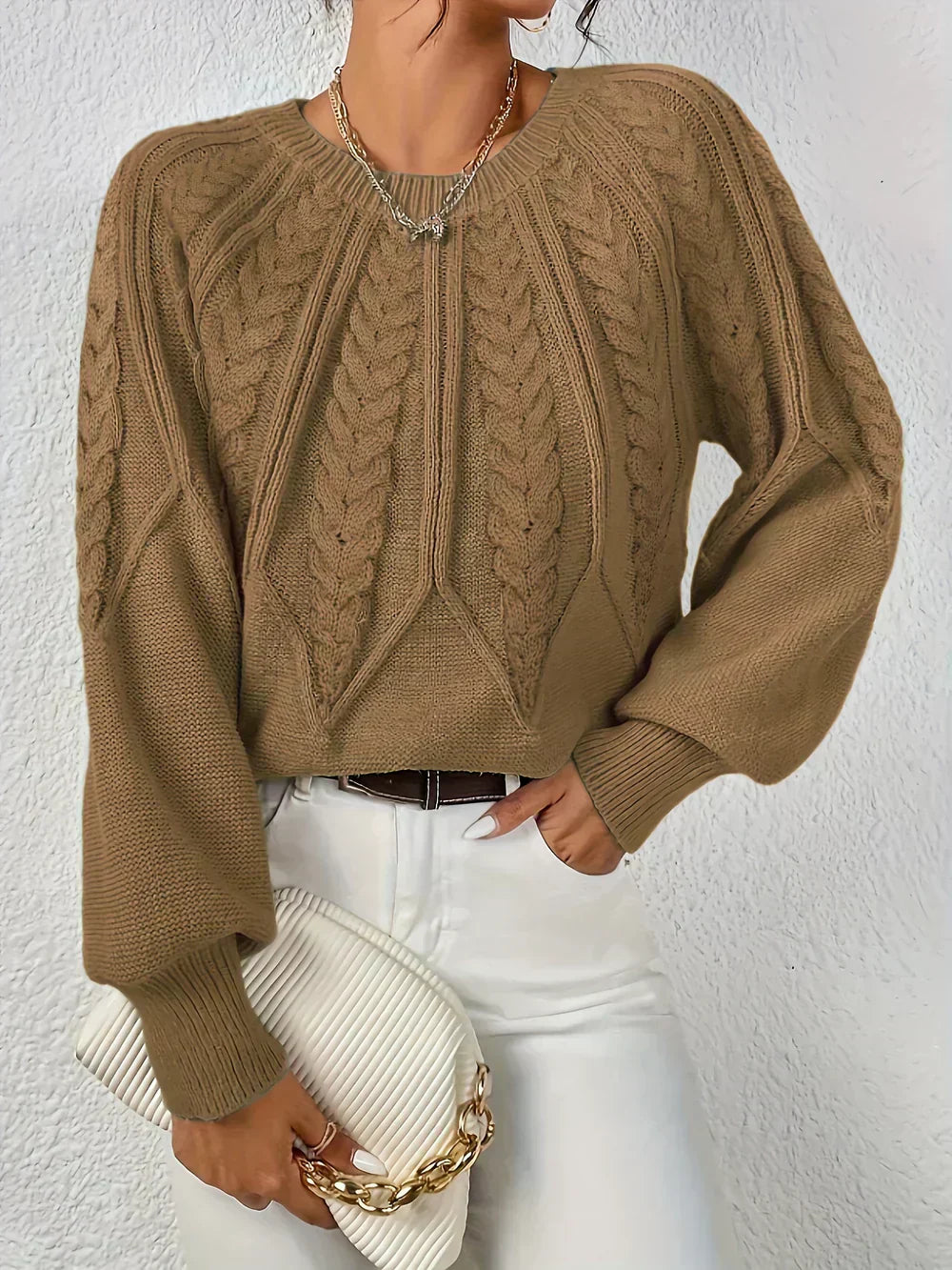 Women's Knitted Sweater with Lightweight Design and Versatile Style