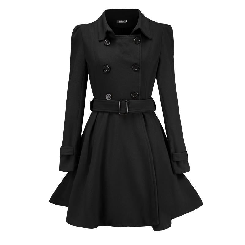 Street Wave Women's Trench Coat With Elegant Tailored Fit Belted Waist For Modern Women Warmth And Comfort