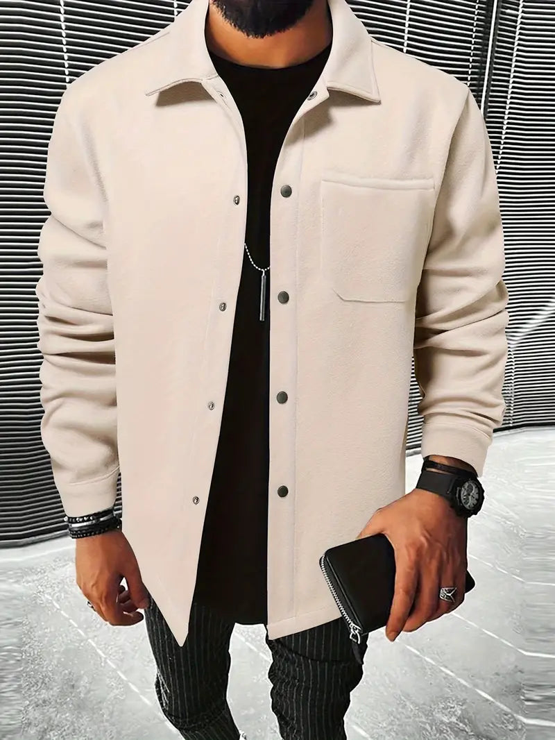 Street-wave Casual Padded Coat For Men With Buttoned Closure Warm And Stylish Everyday Outerwear