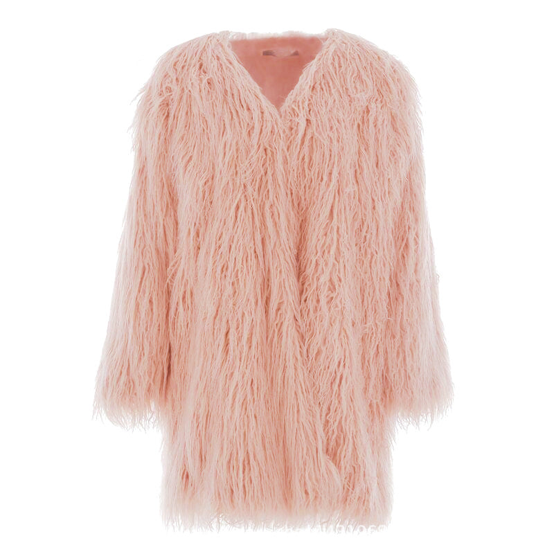 Street-wave Plush Faux Fur Coat For Women Long Coat Luxurious Cozy Warmth Chic Premium Statement
