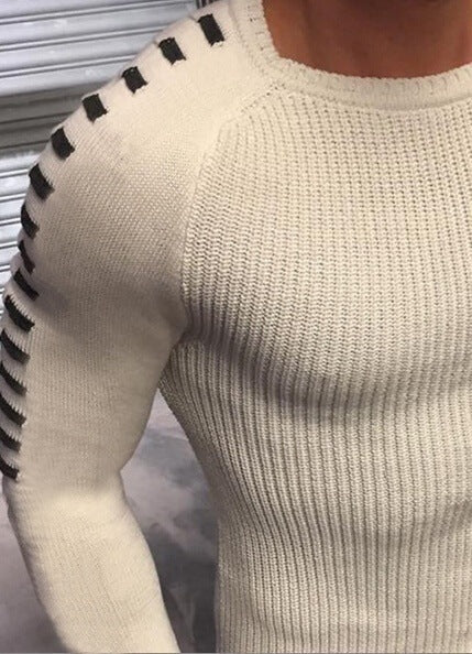 Street-wave Men's Knit Sweater With Innovative Design And Structured Sleeves Premium Cotton Modern Everyday Wear
