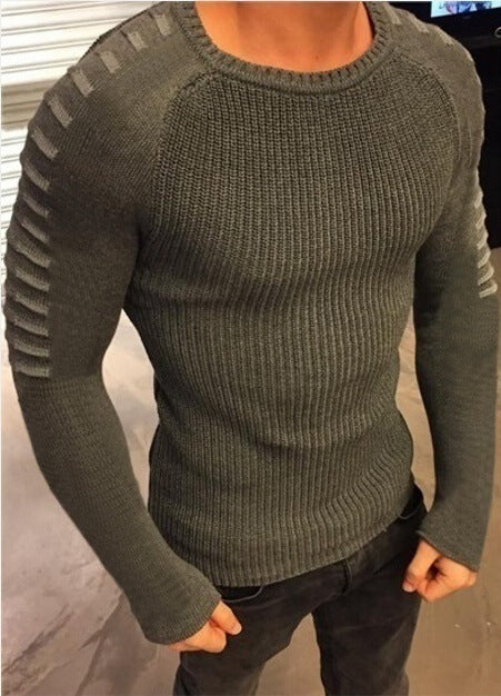 Street-wave Men's Knit Sweater With Innovative Design And Structured Sleeves Premium Cotton Modern Everyday Wear