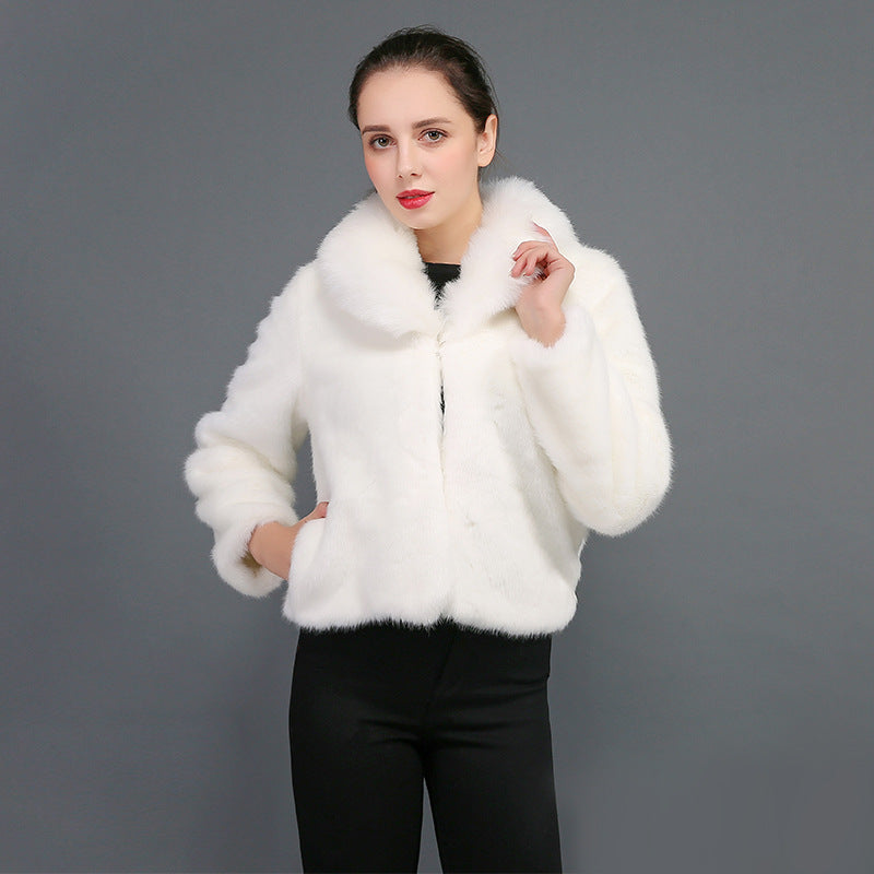 Streetwave Womens Fluffy Faux Fur Jacket With Voluminous Collar And Elegant Fit