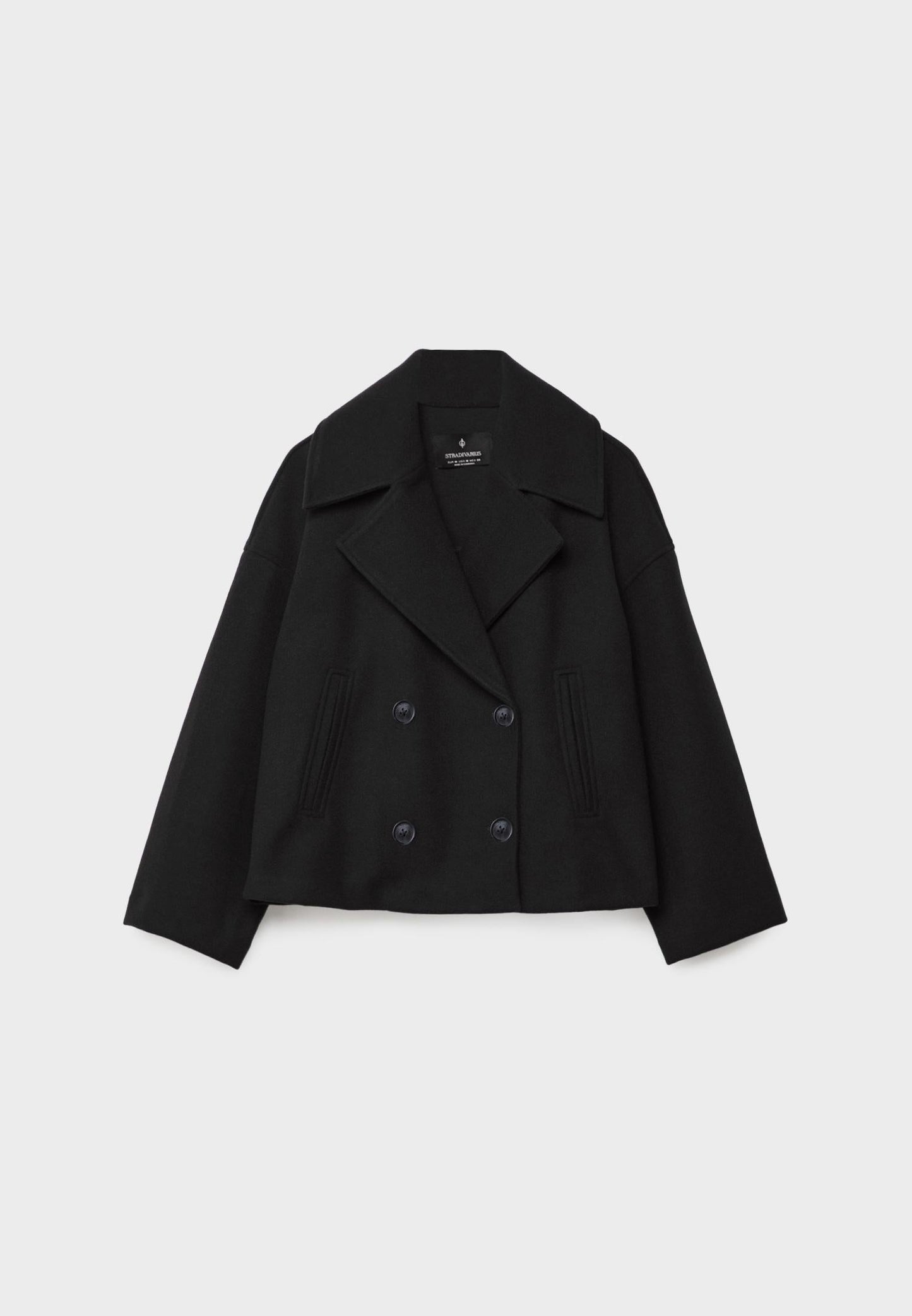 Street Wave Chic Double Breasted Short Jacket With Peak Lapels For Fashion Forward Women