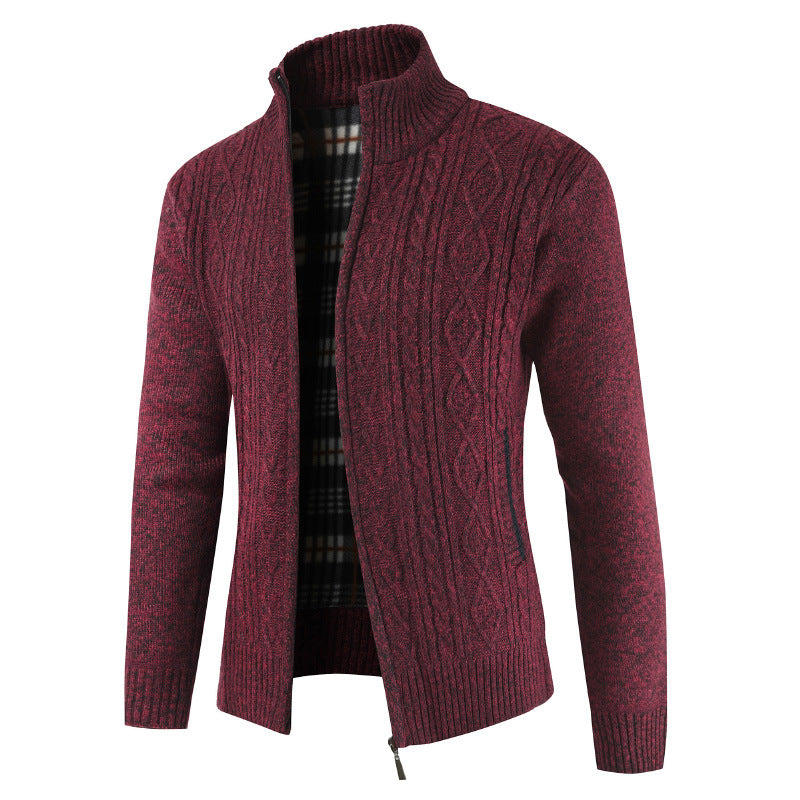 Streetwave Mens Zip Up Cardigan With Stand Collar Knitwear For Modern Style Warm All Season Everyday Wear