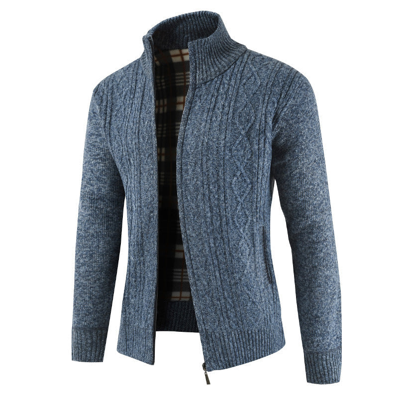 Streetwave Mens Zip Up Cardigan With Stand Collar Knitwear For Modern Style Warm All Season Everyday Wear