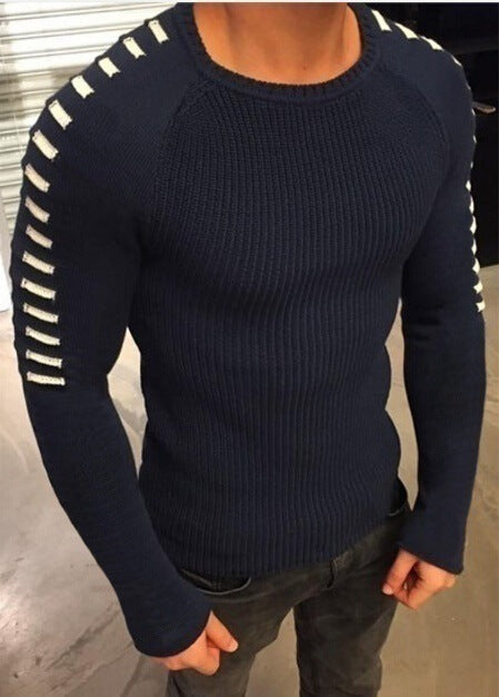 Street-wave Men's Knit Sweater With Innovative Design And Structured Sleeves Premium Cotton Modern Everyday Wear