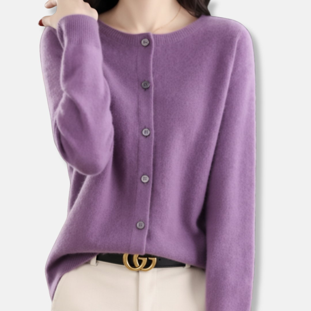 Isla Regular Fit Cardigan Sweater | Button Front Ribbed Sweater