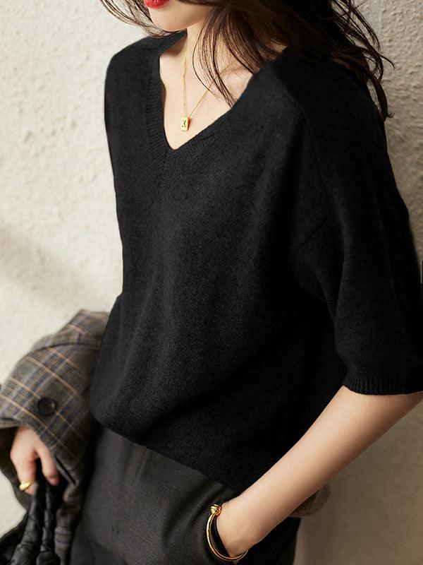 Street-Wave Cashmere V-Neck Sweater For Women Ultra Soft Warmth And Luxury Knit Cozy Everyday Essential