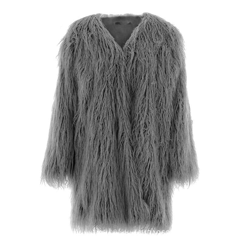 Street-wave Plush Faux Fur Coat For Women Long Coat Luxurious Cozy Warmth Chic Premium Statement