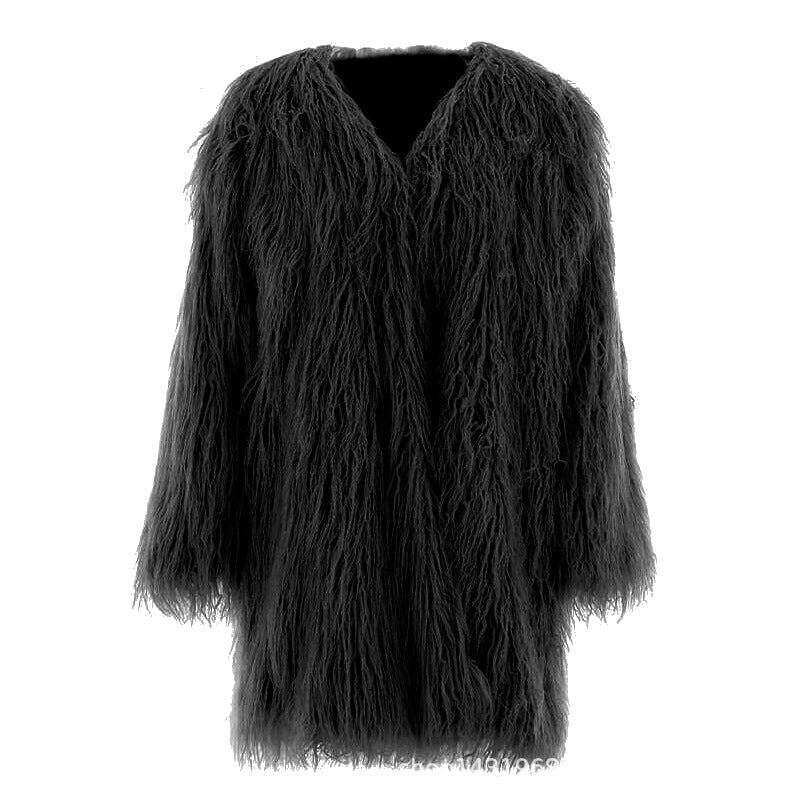 Street-wave Plush Faux Fur Coat For Women Long Coat Luxurious Cozy Warmth Chic Premium Statement
