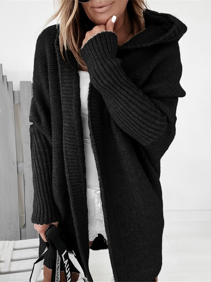 Streetwave Womens Hooded Cardigan Knit Coat For Cozy Warmth And Modern Style Versatile Everyday Wear