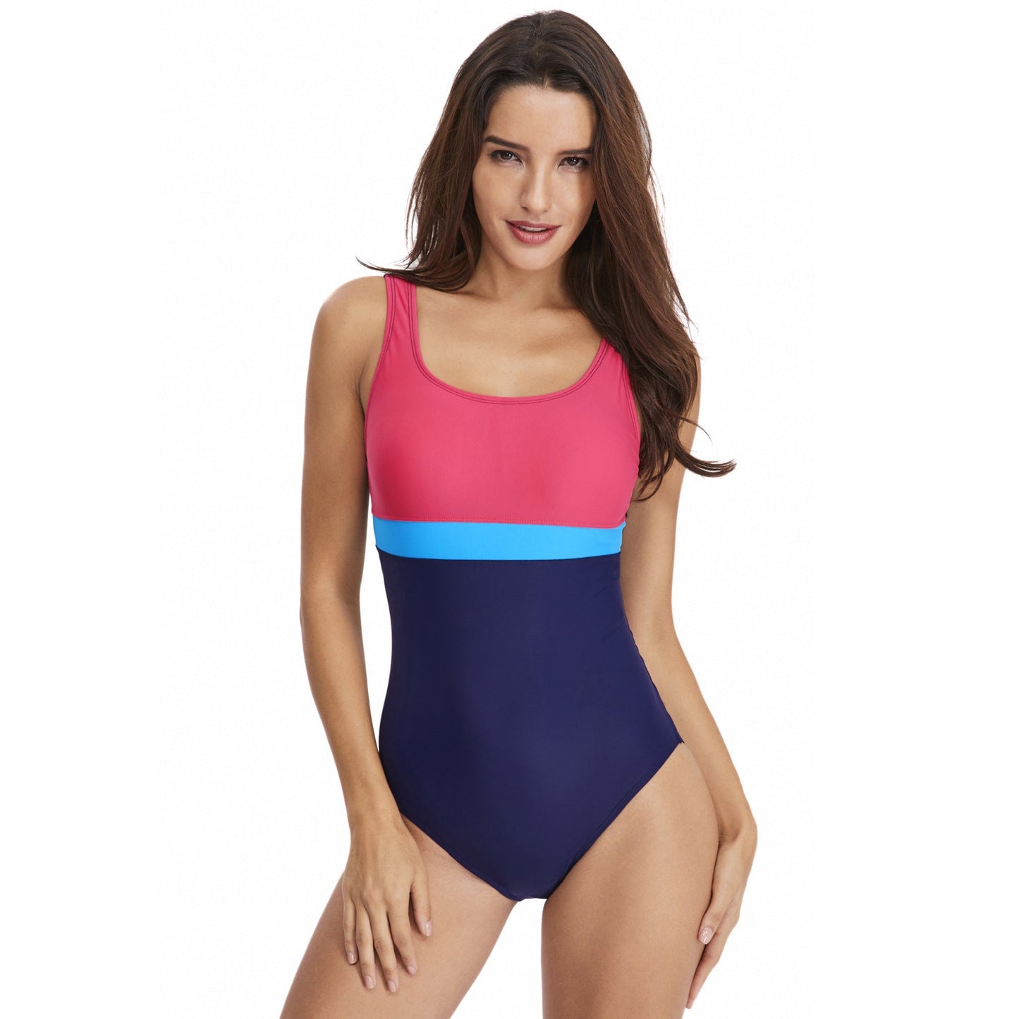 Street Wave Colorblock One Piece Swimsuit For Women With Sporty Triangle Top In Vibrant Blues And Gray