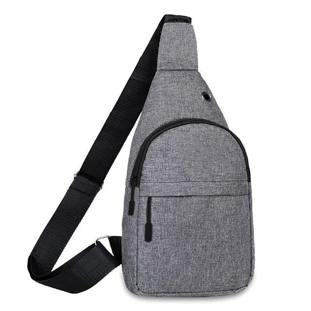 Street Wave Canvas Sling Bag For Men Durable Travel Shoulder Bag With Multiple Zipper Pockets