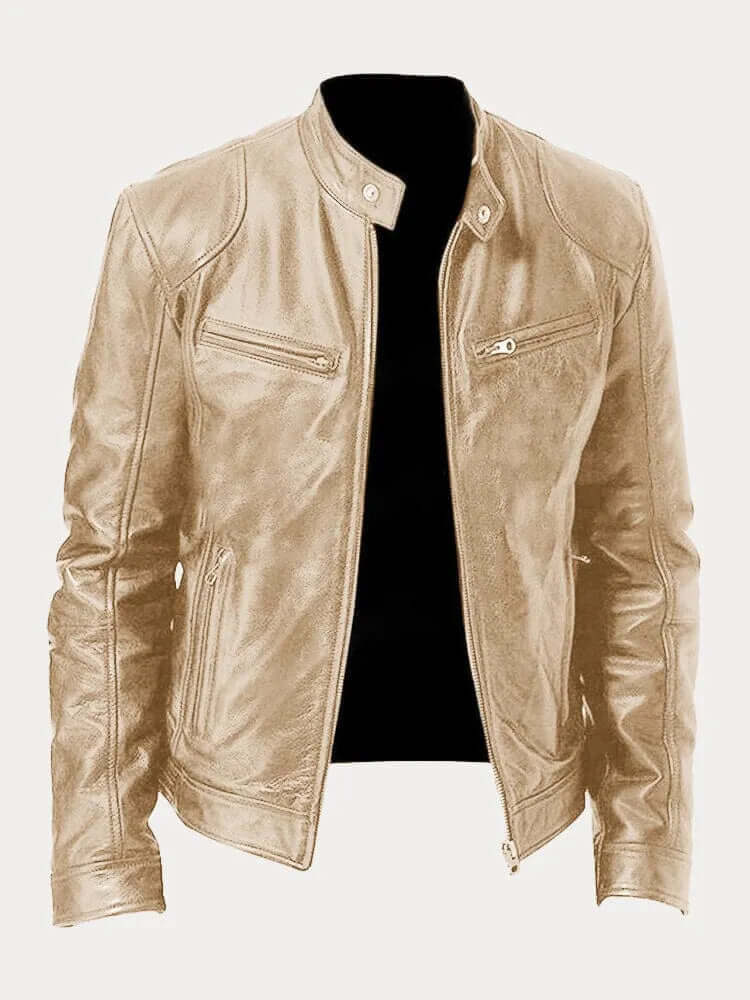 Street-wave Mens Classic Leather Jacket Premium Durable Outerwear For Urban Men Style