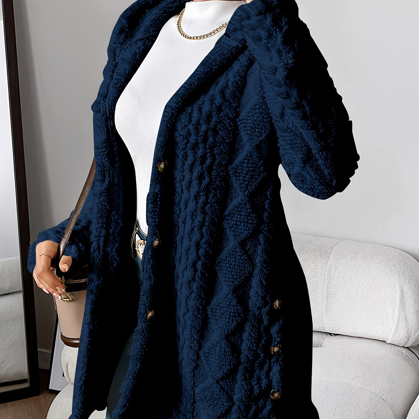 Street-Wave Long Hooded Faux Fur Coat For Women Cozy Warmth And Soft Plush Comfort