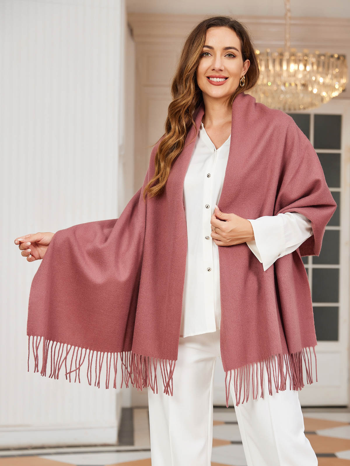 Street-wave Grey Wool Scarf For Women Luxurious Warmth And Classic Winter Style Premium Essential