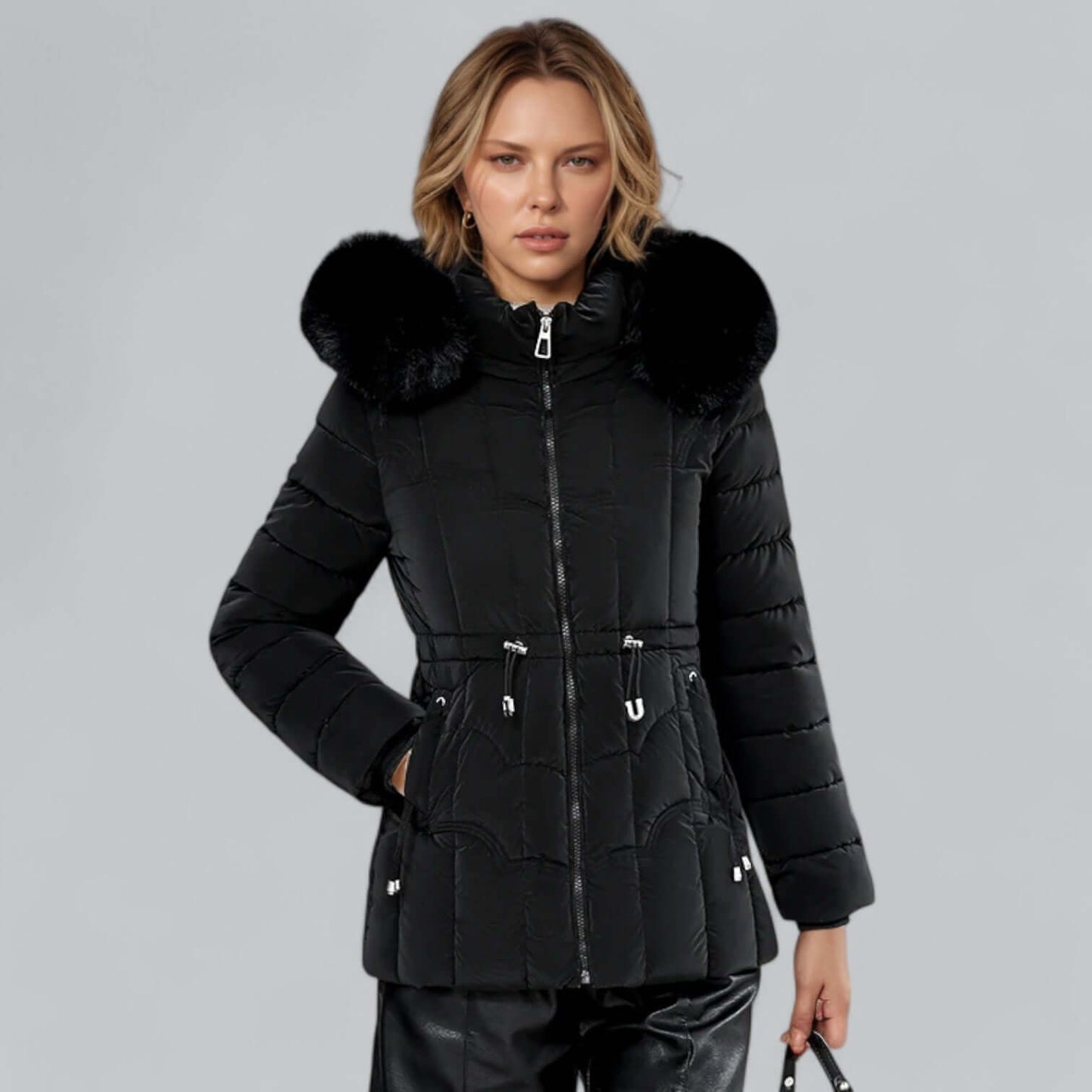 Street-wave Women's Padded Parka Coat With Faux Fur Hood, Warm Cozy Comfort, Stylish Winter Essential