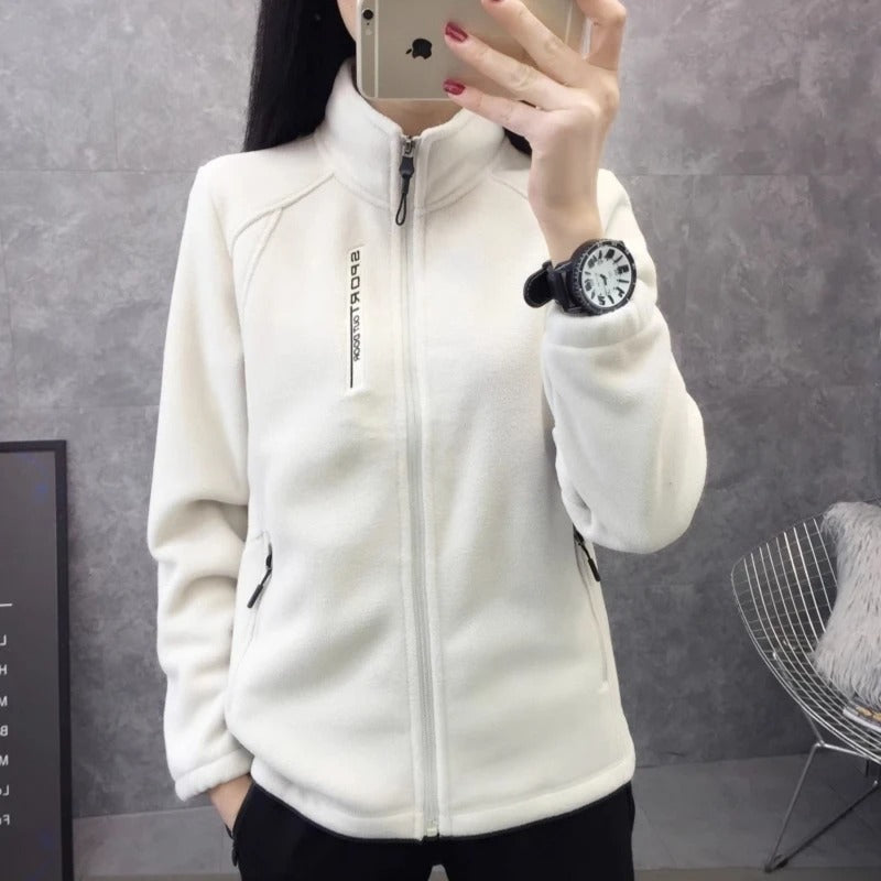 Street-Wave Womens Warm Fleece Jacket With Cotton Poly Blend Full Zip Cozy Urban Winter Style
