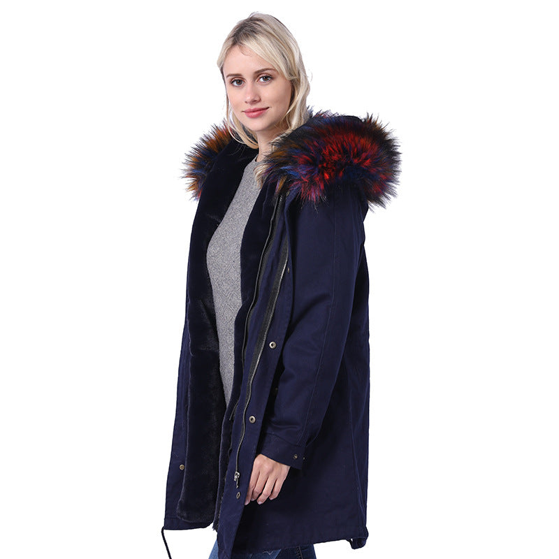 Streetwave Womens Long Coat With Decorative Faux Fur Collar Weatherproof Warm Winter Outerwear