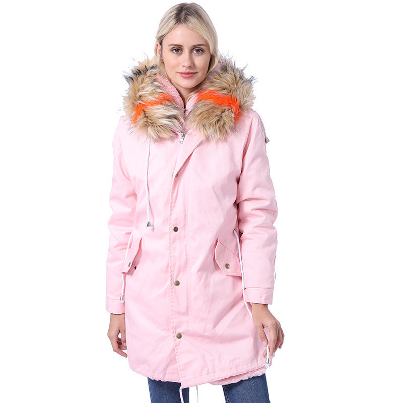 Streetwave Womens Long Coat With Decorative Faux Fur Collar Weatherproof Warm Winter Outerwear