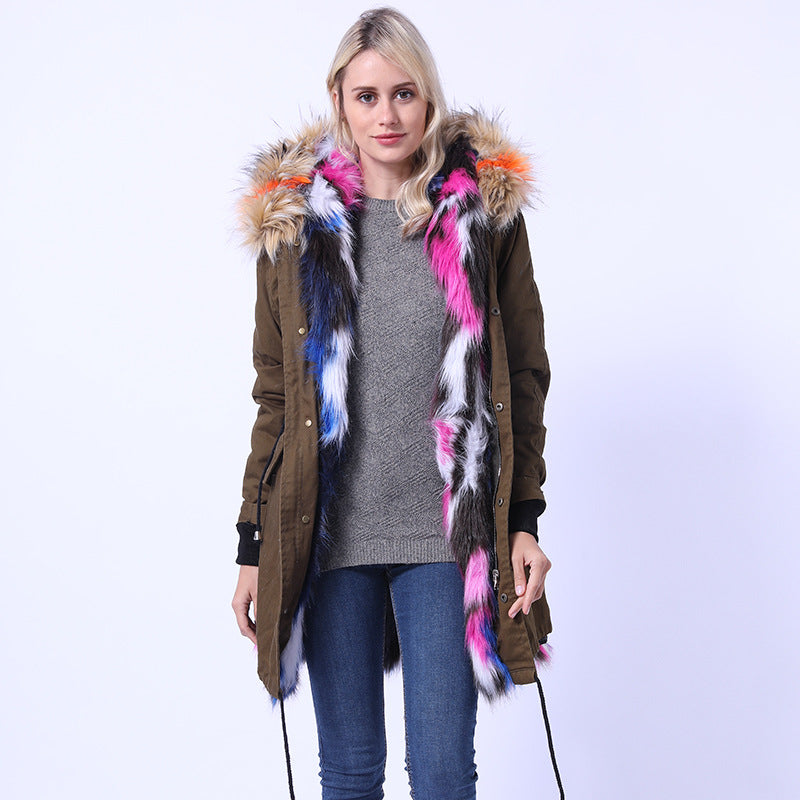 Streetwave Womens Long Coat With Decorative Faux Fur Collar Weatherproof Warm Winter Outerwear