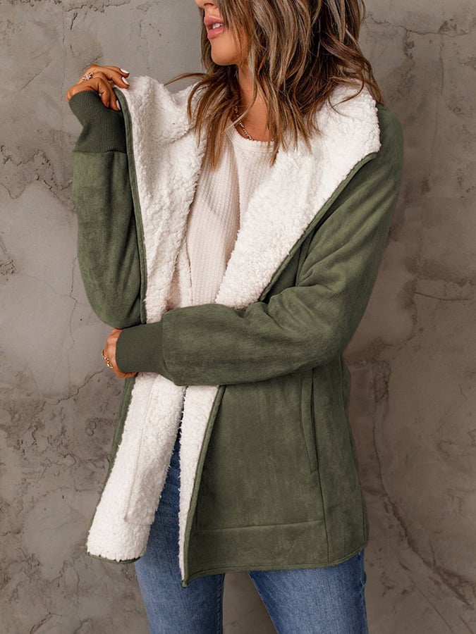 Street-Wave Sherpa Lined Faux Shearling Jacket For Women Ultra Cozy Autumn Outerwear