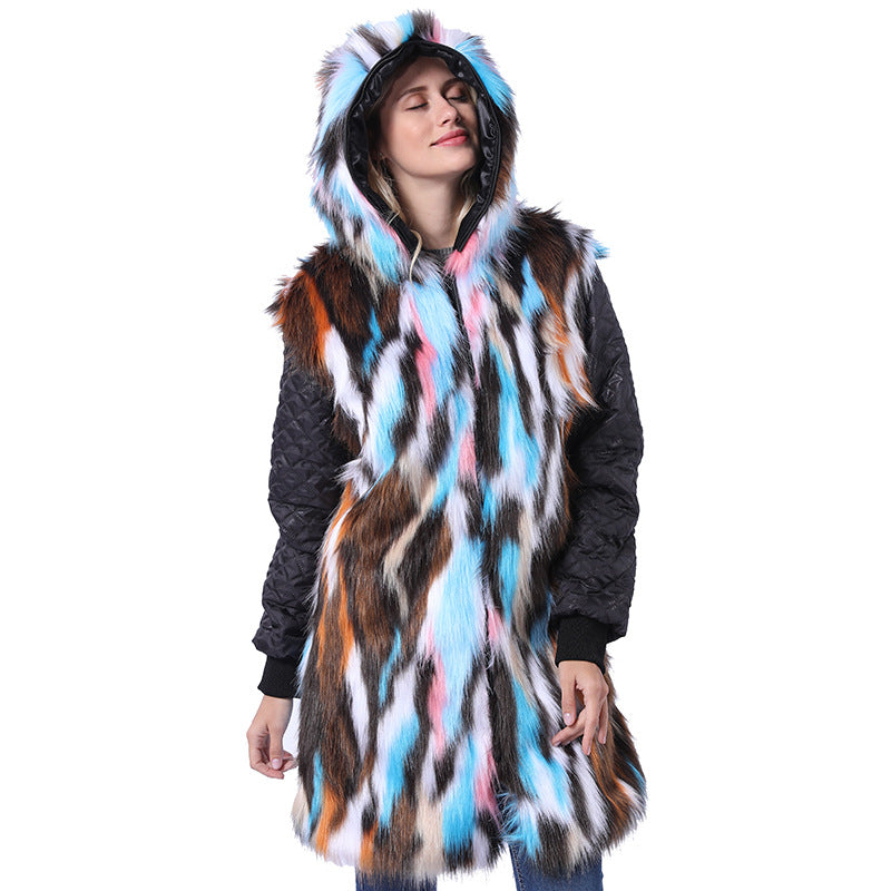 Streetwave Womens Long Coat With Decorative Faux Fur Collar Weatherproof Warm Winter Outerwear