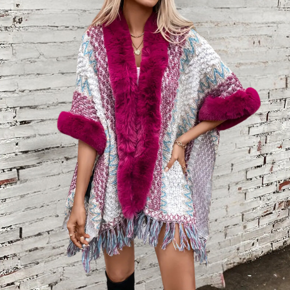 Street-wave | Stilvolle Fransen Cape Stiefelette für Damen Perfekt für den Herbst - Street-wave