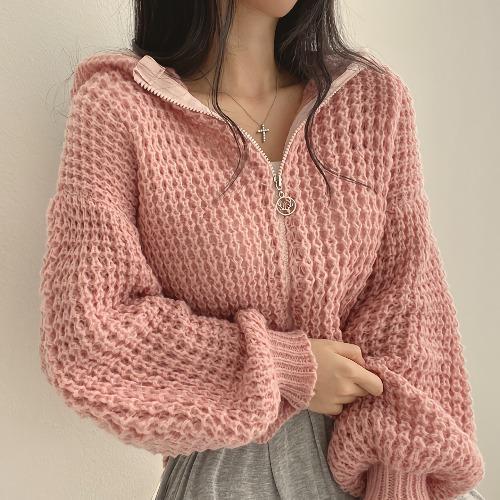 Street Wave Cropped Knit Hoodie Sweater Women Oversized Urban Warmth
