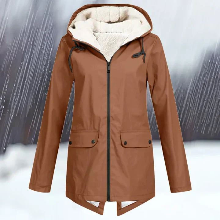 Street-Wave All-Weather Waterproof Hooded Windbreaker With Fleece Lining For Urban Explorers