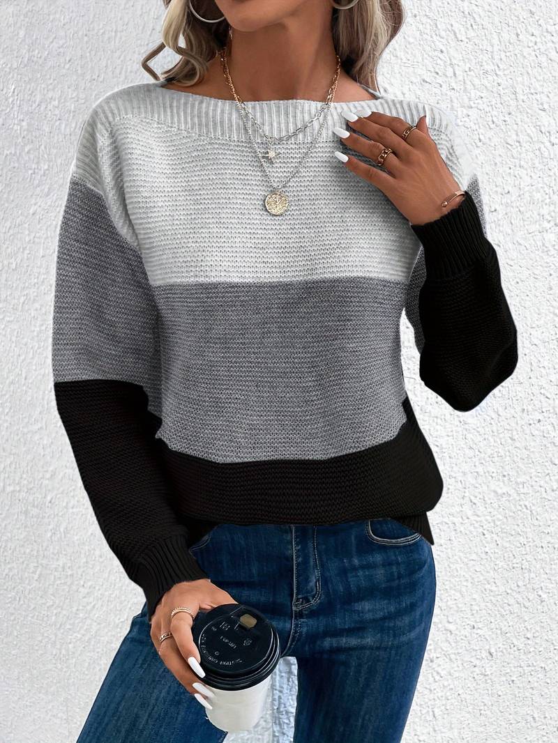 Streetwave Lyra Womens Crew Neck Knit Sweater Cozy Versatile Everyday Pullover For Modern Wardrobe