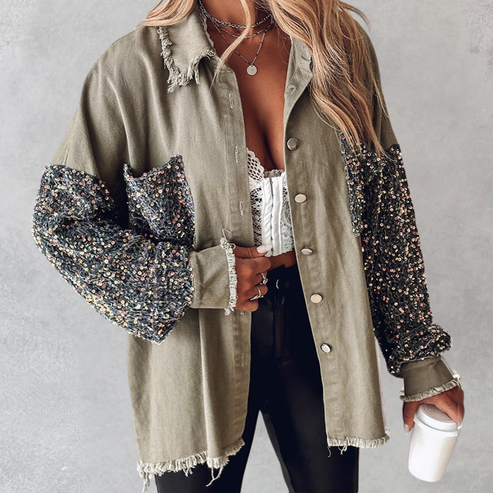 Street-wave Delilah Sequin Blazer for Women, Glamorous Shimmering Jacket for Any Occasion