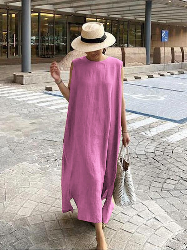 Bohemian Linen Dress Breathable One Size Street-Wave Women